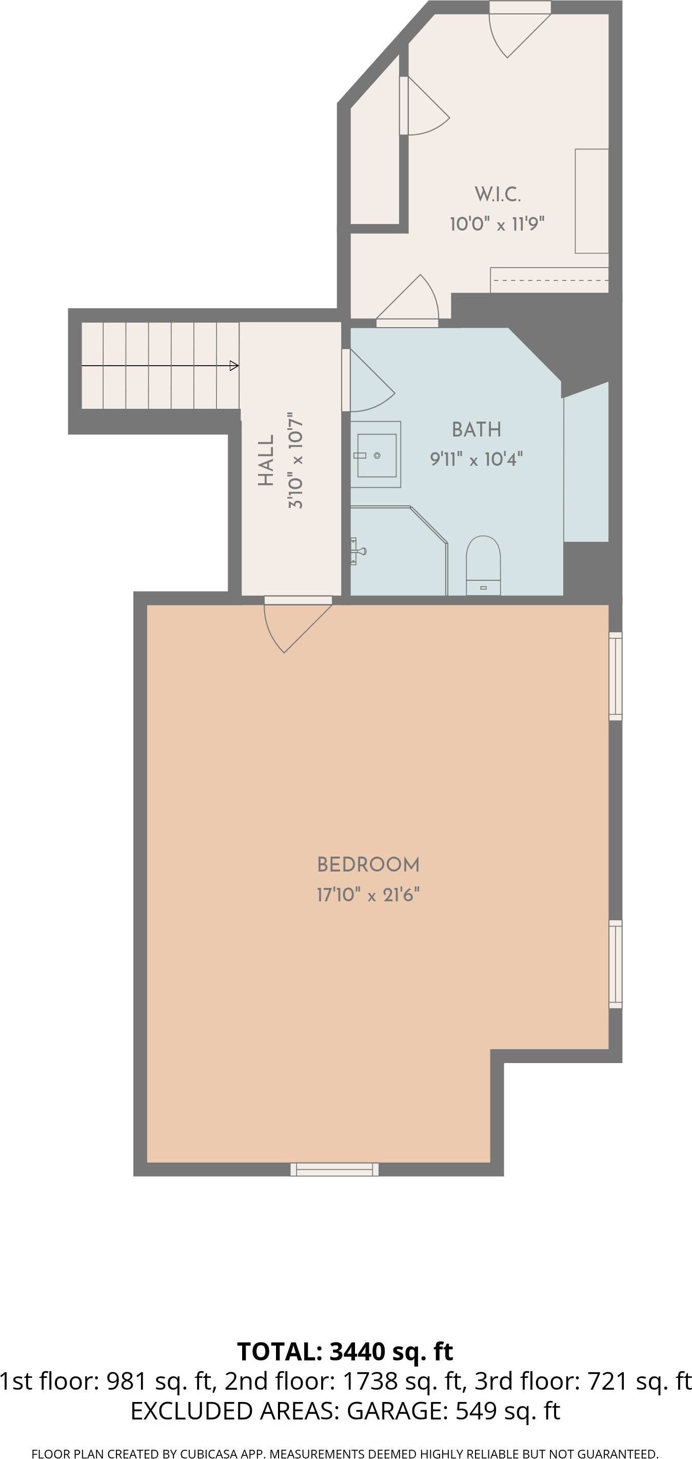 Upper level floor plan