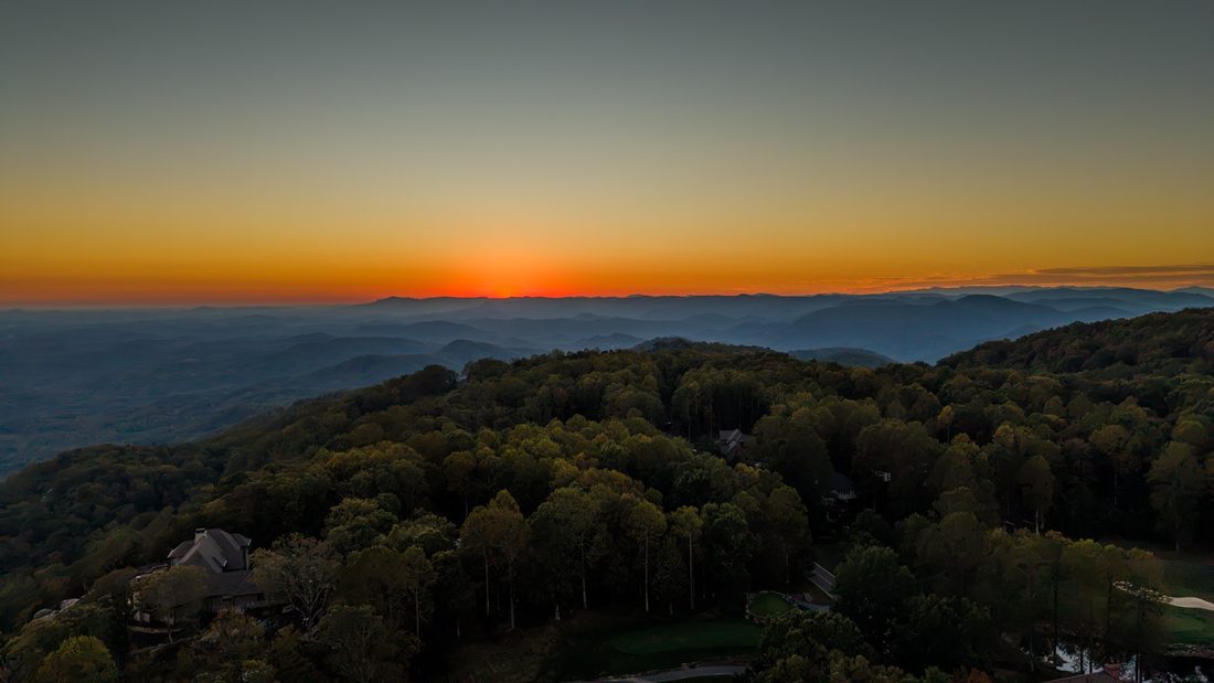 Sunset from above Glassy